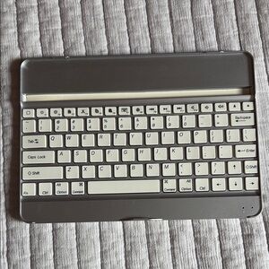 Compact Silver and White Keyboard